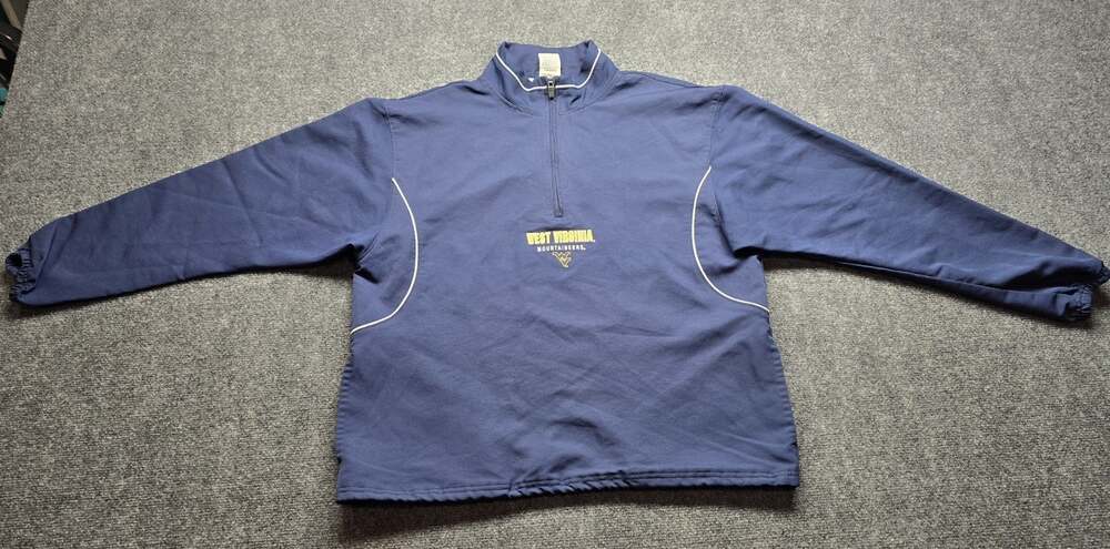 West Virginia Mountaineers Russell Athletics Blue Quarter Zip Pullover Medium